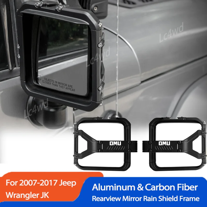 LC4WD الملحقات الخارجية OMU Genesis سلسلة الألومنيوم مرآة الرؤية الخلفية المطر درع غطاء إطاري ل 2007-2017 جيب رانجلر JK #1