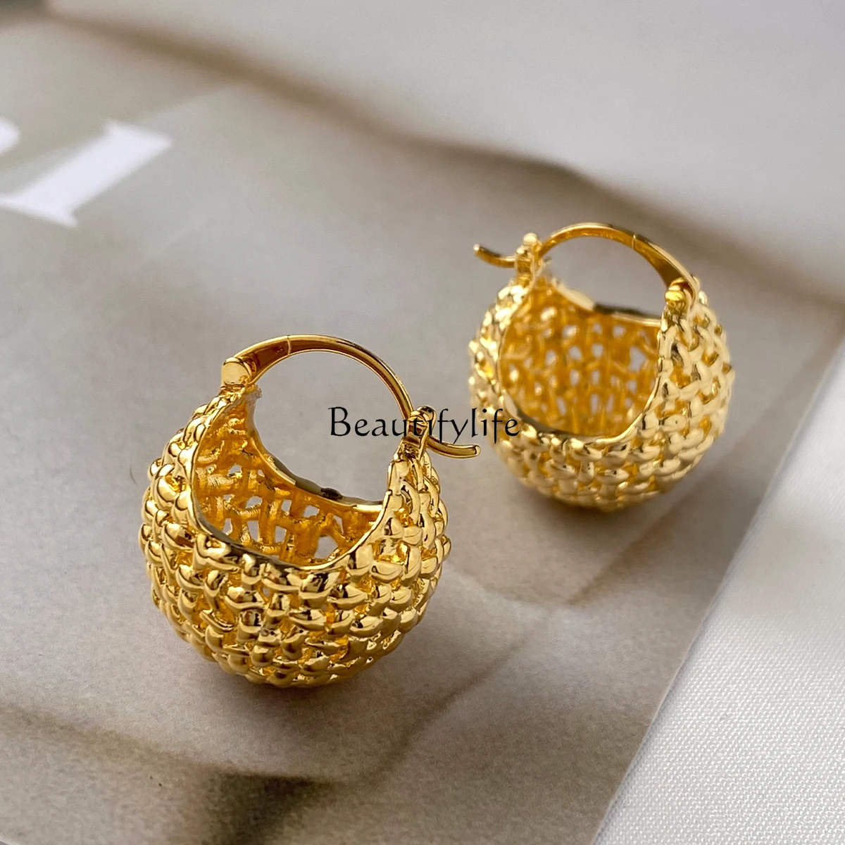 Metal Ball Earrings, High-Grade, Temperament Entry Lux, Summer