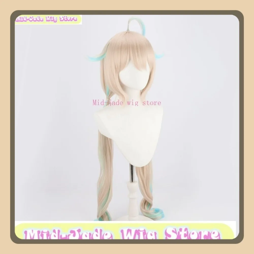 منتصف اليشم شعر مستعار مخزن EN Enna Alouette شعر مستعار تأثيري أنيمي لعبة تأثيري صبغ التوليف الشعر الطويل هالوين زي حفلة الدعائم