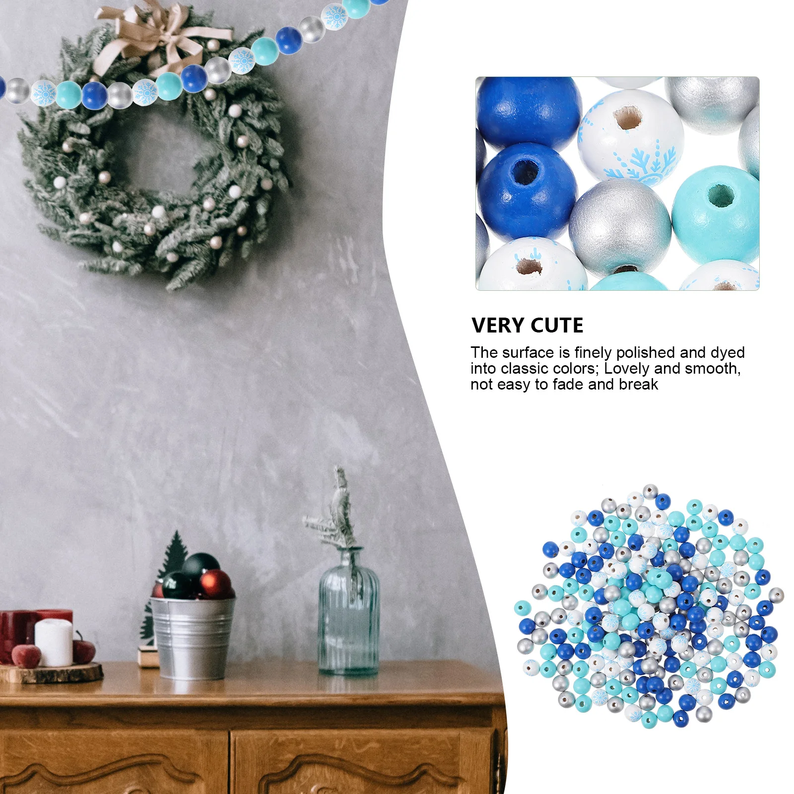 1 مجموعة 1 مجموعة من الخرز الخشبي DIY بها بنفسك الحرف زينة عيد الميلاد الطبيعية فضفاض حبة عدة اليدوية صنع المجوهرات اكسسوارات هدية #4