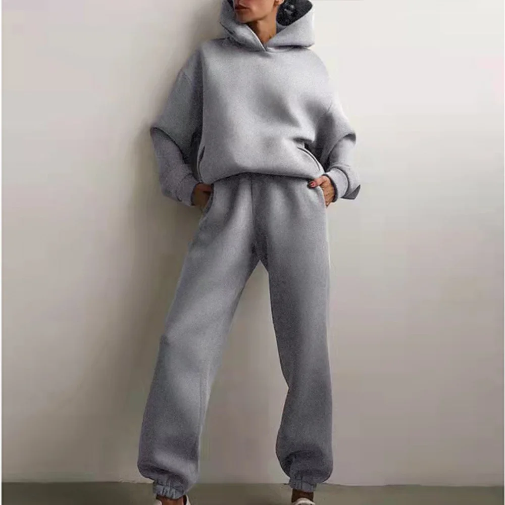 Winter Two Piece Sets Women Tracksuit Oversized Suit Autumn Trouser Suits Female Sweatshirt Clothing Sports Hoodie Sportswear