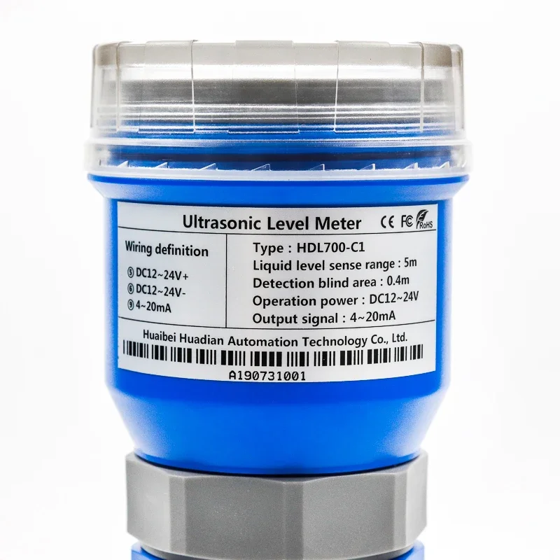 Ultrasonic Level Sensor Transmitter Distance 10m tank Water Liquid Level Meter Depth Sensor Measurement 4-20mA RS485 Relay HART