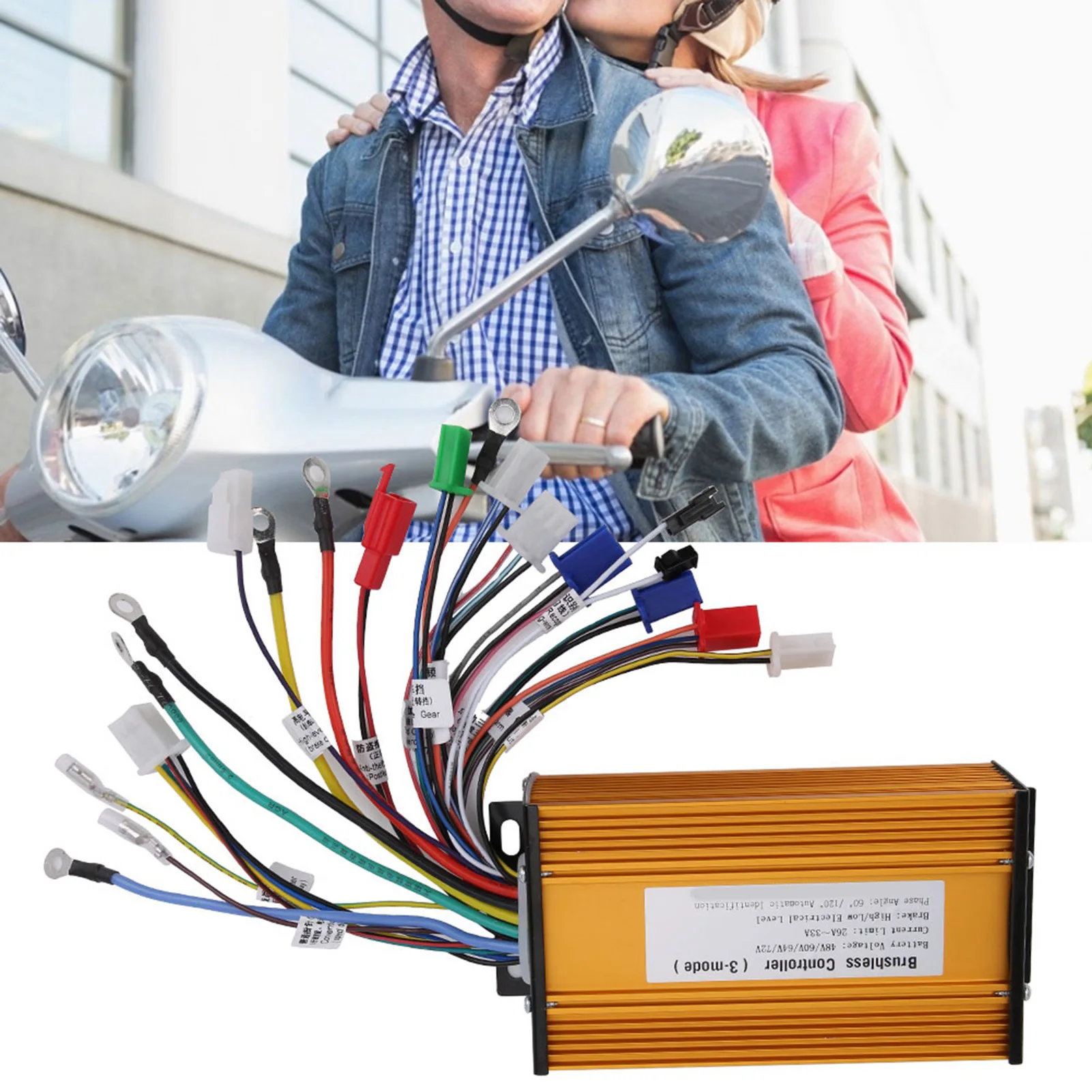 전기 스쿠터용 E‑바이크 브러시리스 속도 모터 컨트롤러 3모드 사인파 12 튜브 전기 스쿠터 모터 컨트롤러