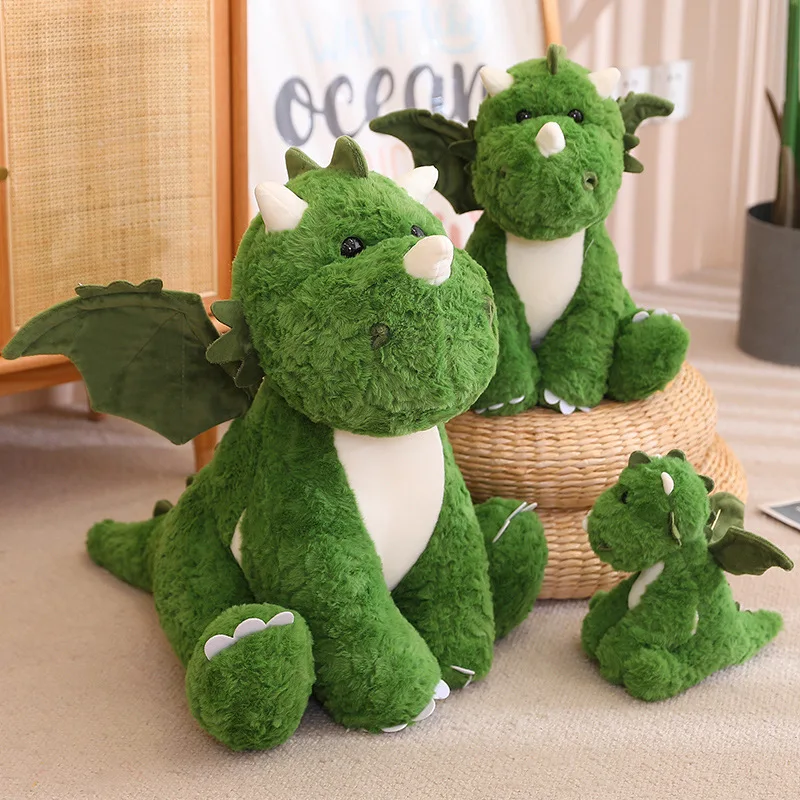 New Green Dinosaur Egg Cute Doll with Back Wings Plush Toy Transforms into Dinosaur Egg Creative Birthday Gift