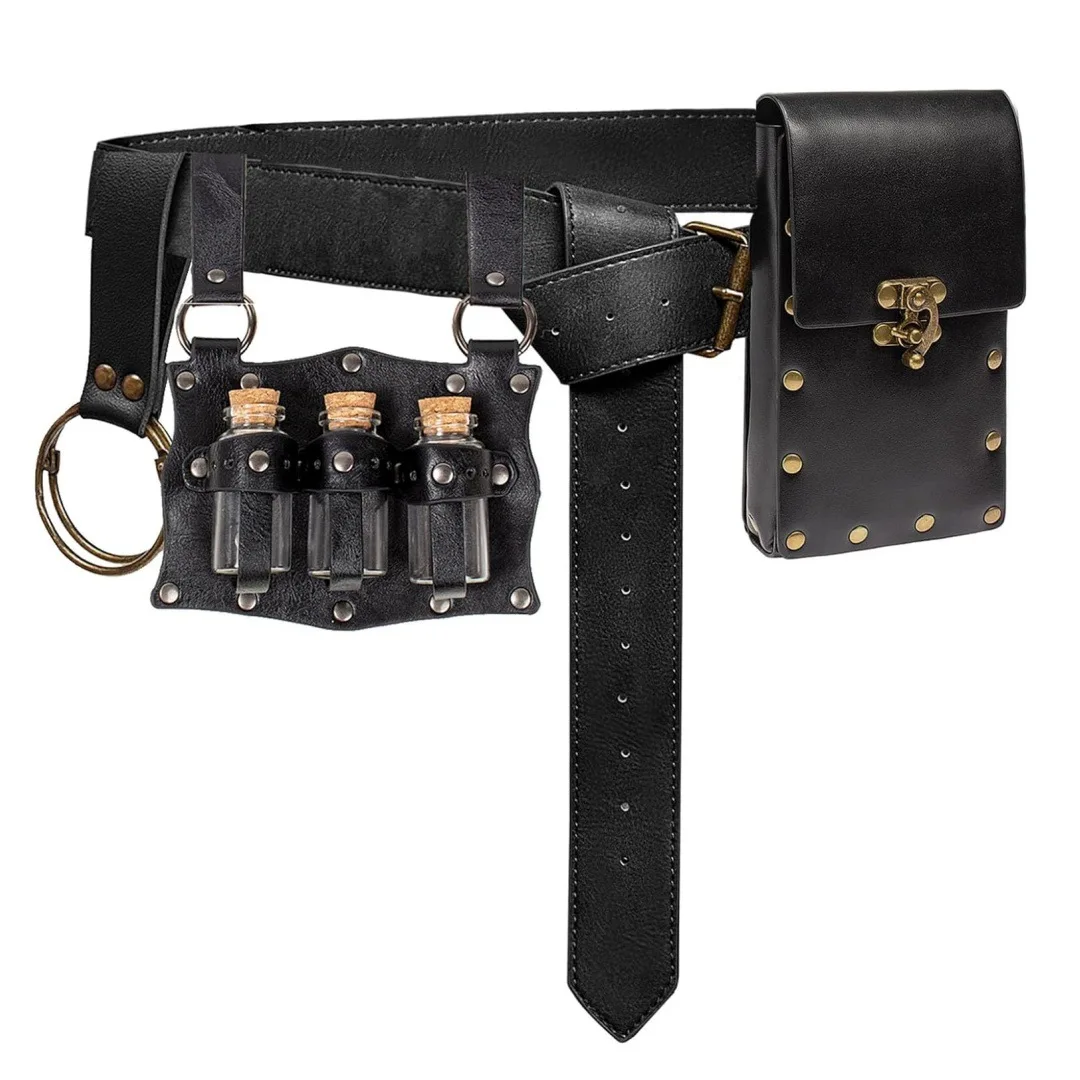 Bolso para teléfono móvil Steampunk, bolso Medieval, correa de cuero, accesorios de juego de rol renacentistas