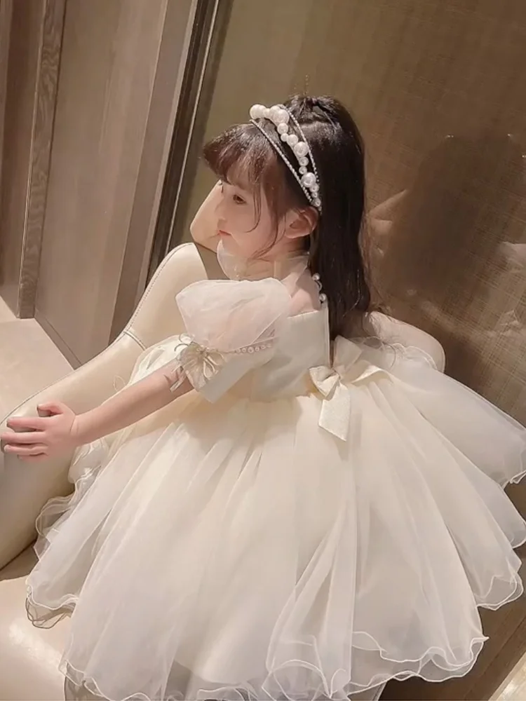 ชุดกระโปรงดอกไม้สำหรับเด็กผู้หญิงในงานแสดงเปียโนวันเกิดของเจ้าหญิงน้อย หรือ งานพิธีแต่งงานของเด็ก