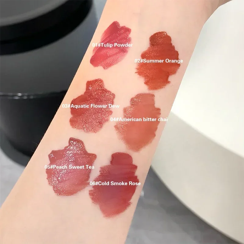 Smalto per labbra a specchio Gloss duraturo Tazza antiaderente impermeabile Rossetto luminoso Tinta per labbra Tinta Cosmetici per trucco rosa nudo coreano di lusso