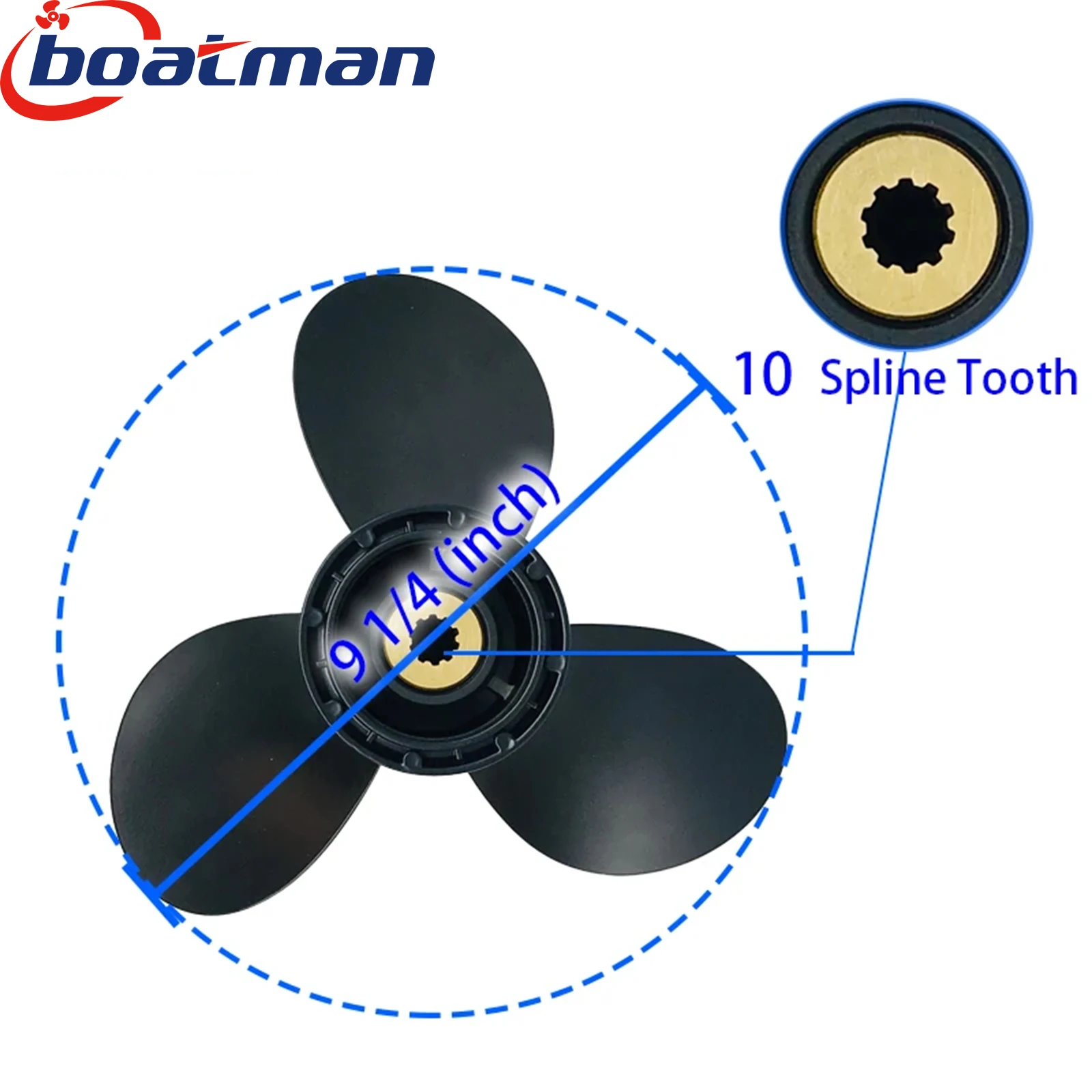 Boat Propeller 9 1/4x9 For Suzuki Outboard Motor 8HP 9.9HP 15HP 20HP  2 /4 Stroke 10 Tooth Spline Engine Part 58100-90L50-019