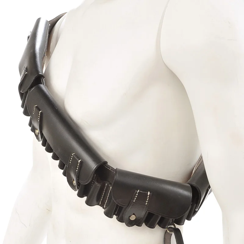 Sand People Tusken Shoulder Belt Cavalry Raider Cosplay Costume PU Leather Cartridge Pouch Bag Ammo Sash Bandolier LARP Props