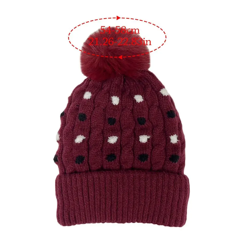 Fashion Warm Winter Hat Ear Protection Thickened Knitted Cap Casual Pompoms Hat Women