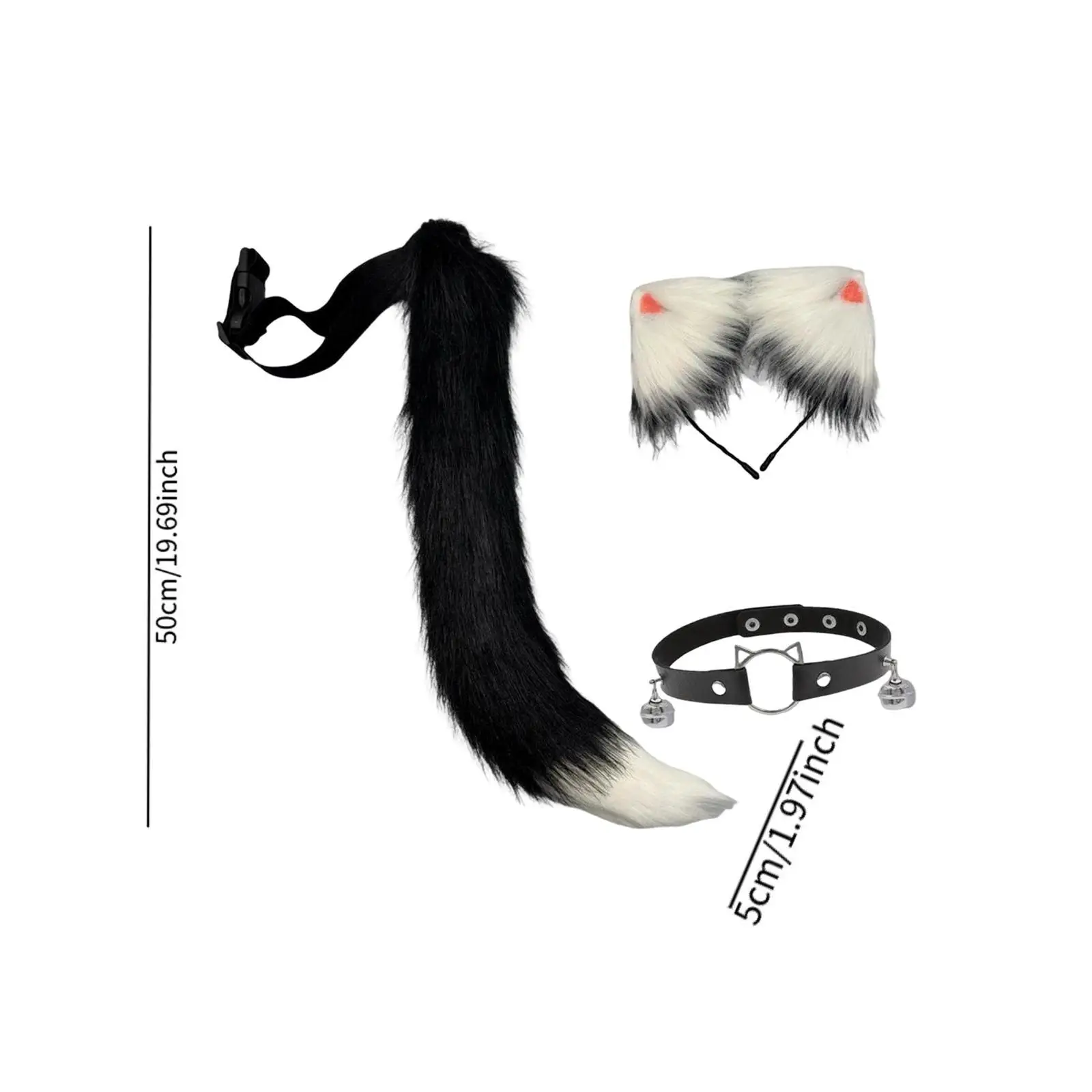 مجموعة آذان القط والذيل وعصابة رأس لأداء أعياد الميلاد وعيد الميلاد وعيد الميلاد #6