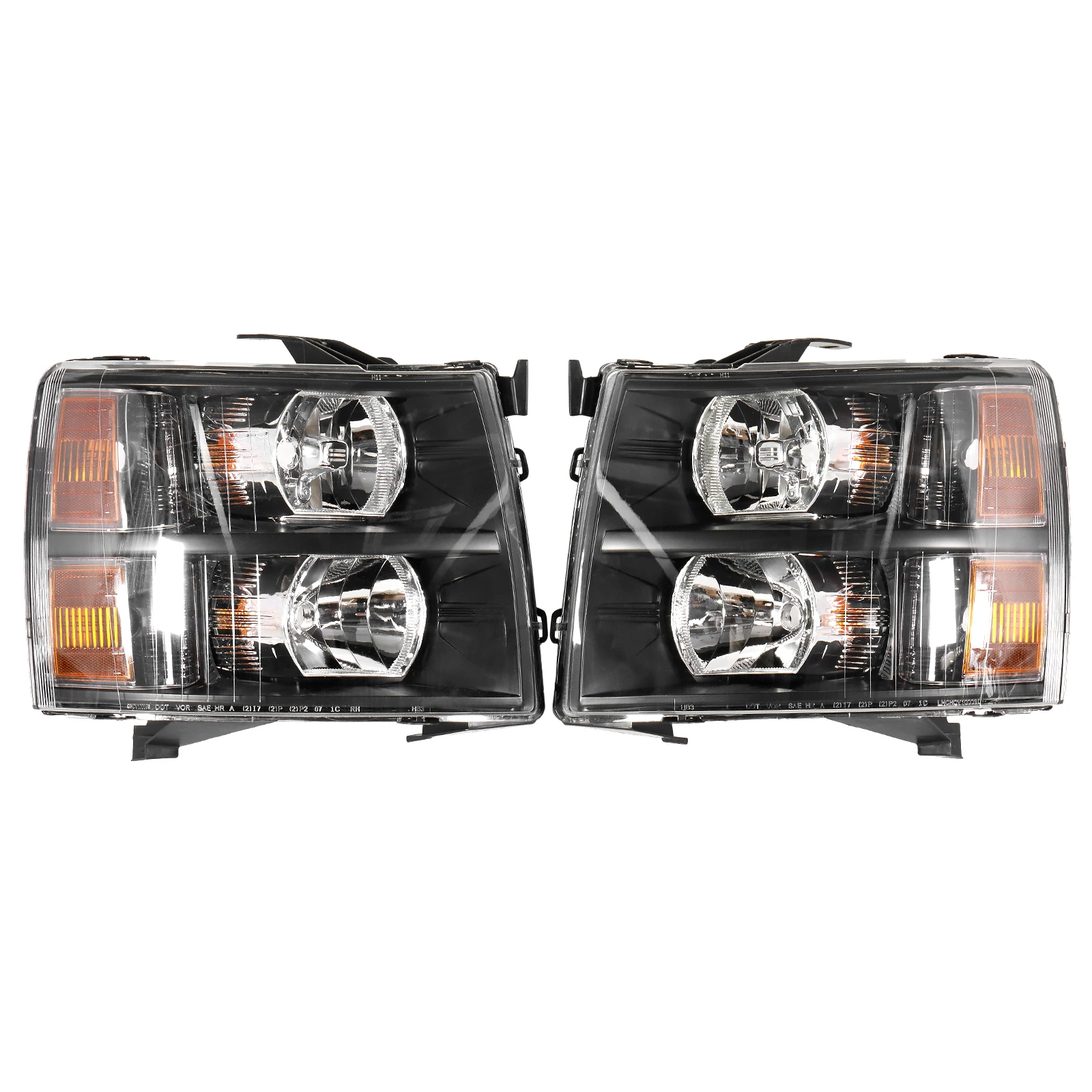 Pair Left And Right Headlights Lamp For Chevy Silverado 1500 2500HD 2007 2008 2009 2010 2011 2012 2013 2014 GM2502280 GM2503280