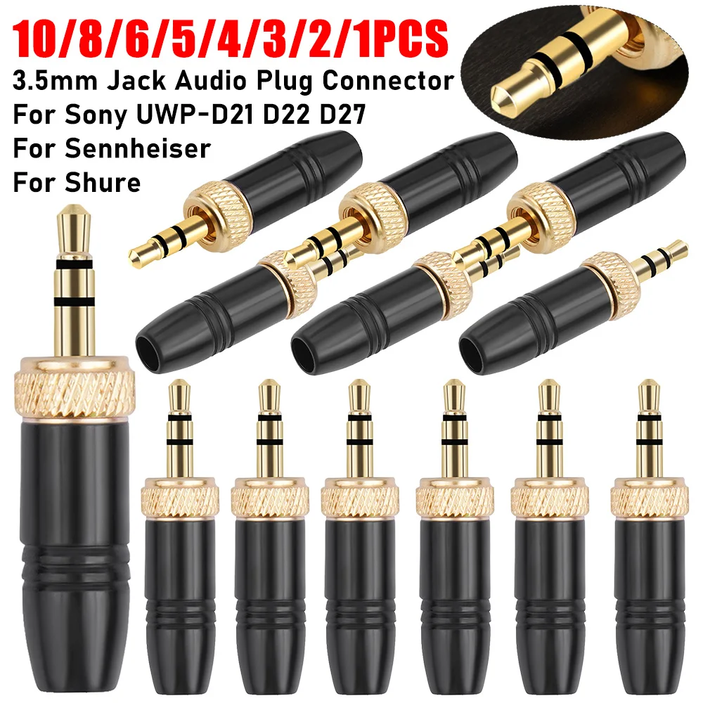 

10/5/1PCS 3.5mm Audio Plugs With M6 Internal Thread For Sony UWP-D21 D22 D27 Headphone Jack Spare Plug Connector For Sennheiser
