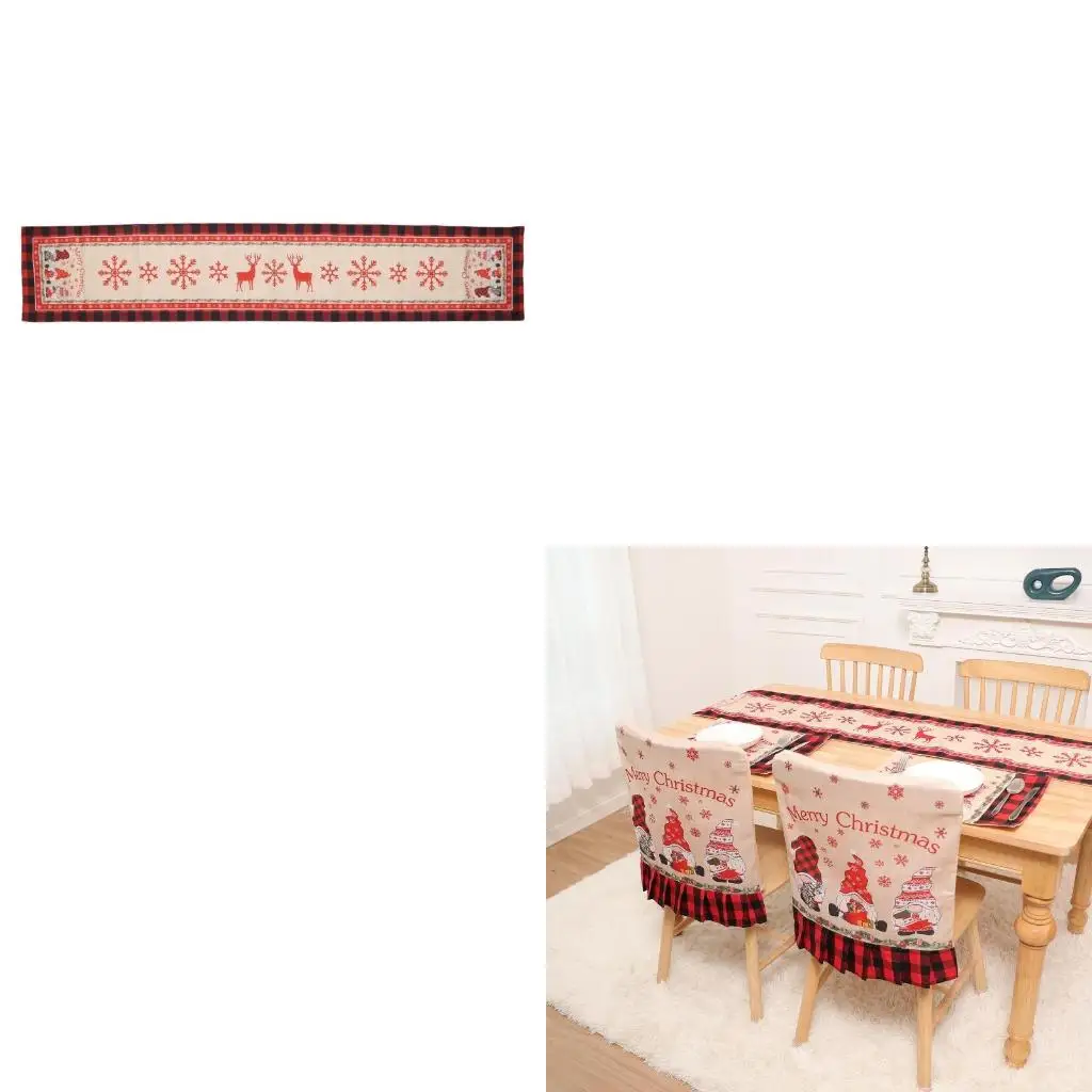 Christmas Holiday Round Tablecloth Santa Decoration Pot Holder Santa Pattern Xmas Chair Slipcovers