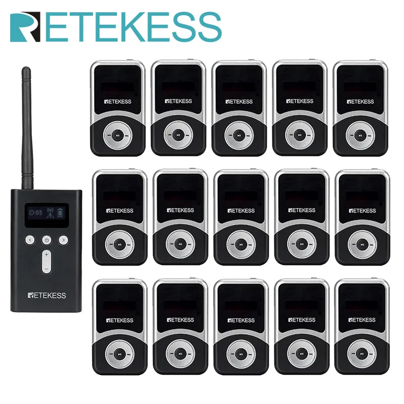 

Retekess T130S Guide System Whisper Wireless Tour Guide System For Excursion Church Translator Meeting 1 Transmitter 15 Receiver