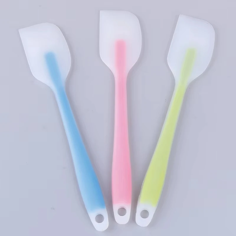 28cm kitchen silicone spatula, semi transparent cooking dough scraper, heat-resistant baking tool, cake brush and scraper