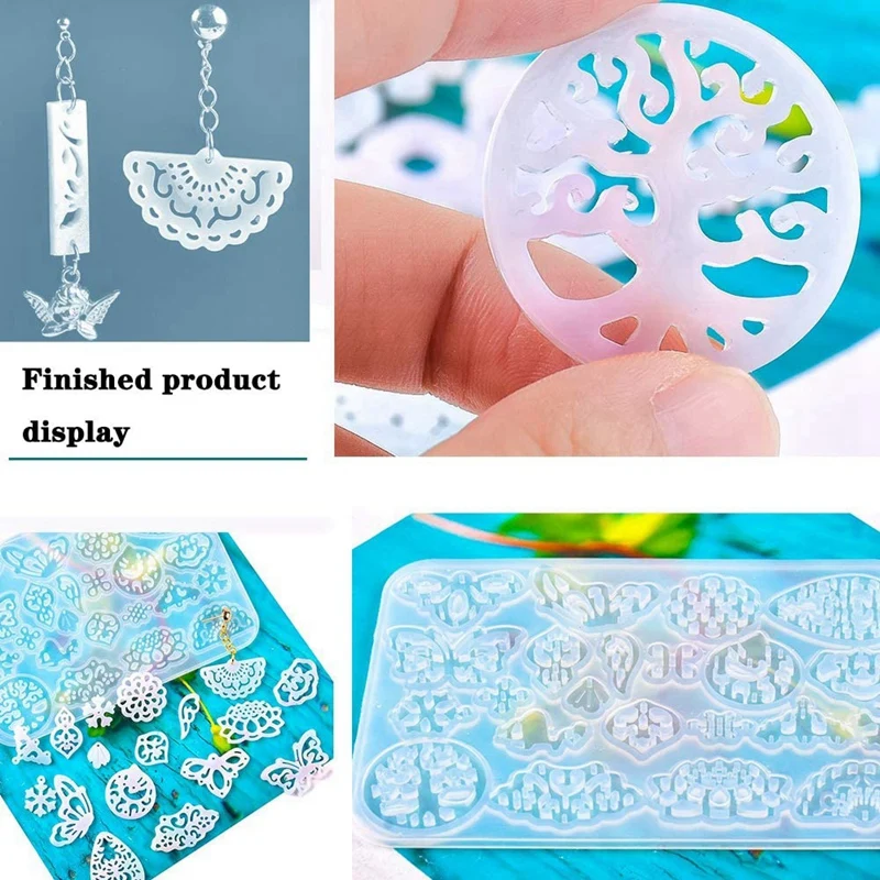 2 Pack Earring Resin Molds Jewelry Epoxy Resin Casting Silicone Molds Resin Jewelry, Pendant, Resin Crafts DIY