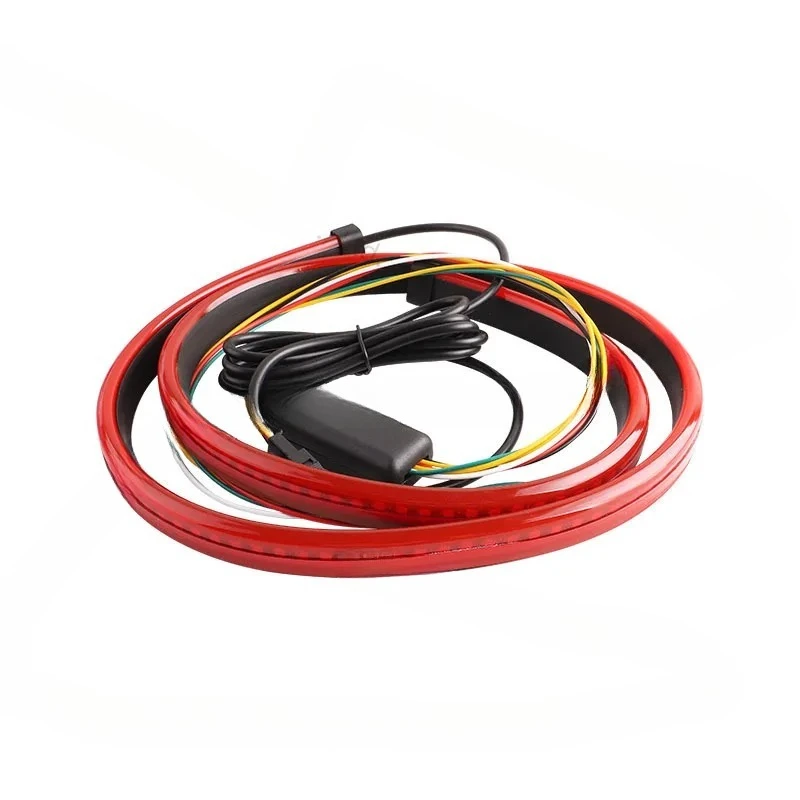 Auto LED high brake light streamer turn signal rear windshield flashing warning light