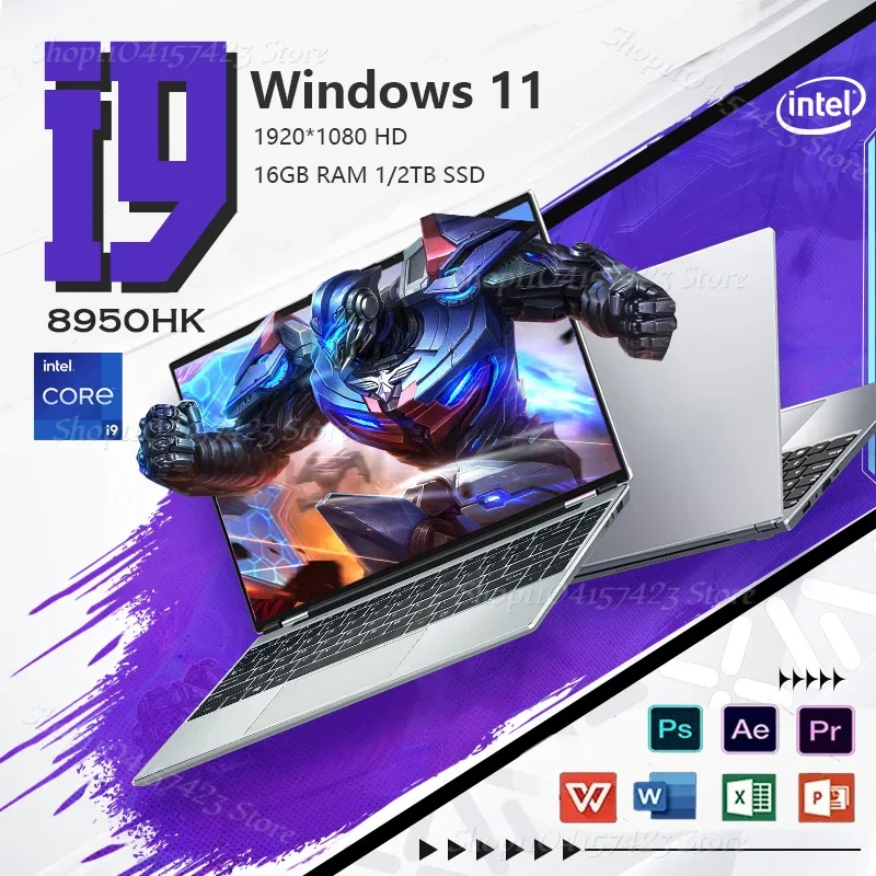 

2024 New i9 Laptop Computer 14.1" IPS Screen 16G DDR4 1TB 2TB SSD Notebook Intel Core i9-8950HK 6-core Processor Windows 11 Pro