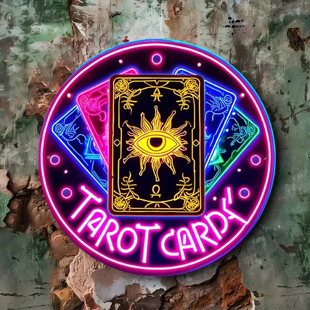 CIFBUY Vintage Neon Sign Style Colorful Aluminum Wall Art Waterproof Wear Resistant Sign Home Living Room Bedroom Office Decor G