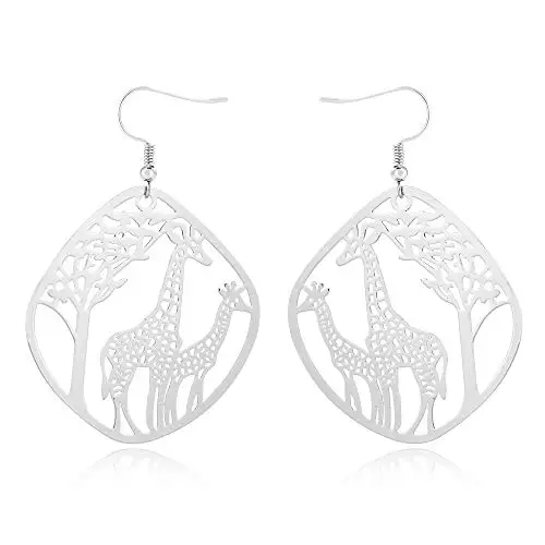 Giraffe Resting Under the Tree Drop Earring