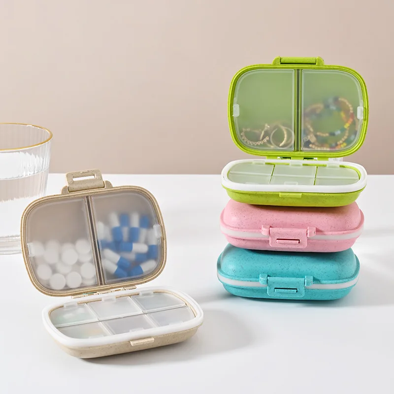 Mini Portable Pills Organizer Case 8 Grids PillBox Tablet Storage Container Weekly Medicine Pill medicine pill box Drug Dispense