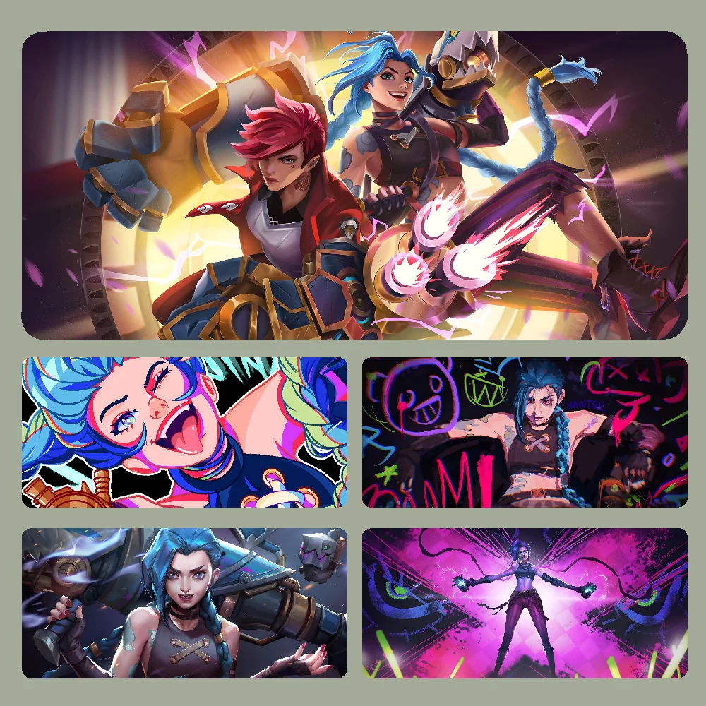 

Jinx L-League Of Legends Mousepad Large Gaming Mouse Pad LockEdge Thickened Computer Keyboard Table Desk Mat