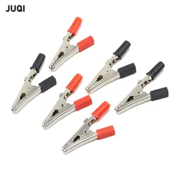 Hot 1/2/5/10pcs Insulated Crocodile clip Plastic Handle Cable Lead Test Charging Clamp Metal Crocodile Clamp Length 52mm