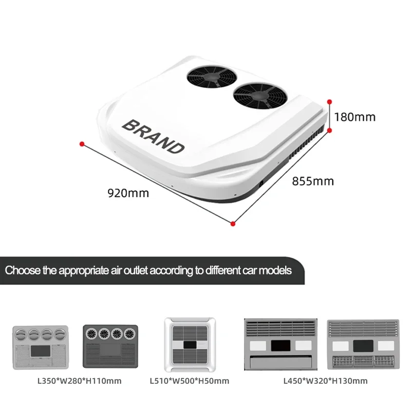 

12VRV Truck Roof Electric Air Conditioning 24v Parking Cooler Dual Fan Automatic Roof Parking Automatic Parking Regulator