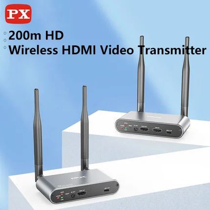 PX 200M Wireless transmitter Video Projektor Sender & Empfänger für DSLR Kamera Laptop PC TV