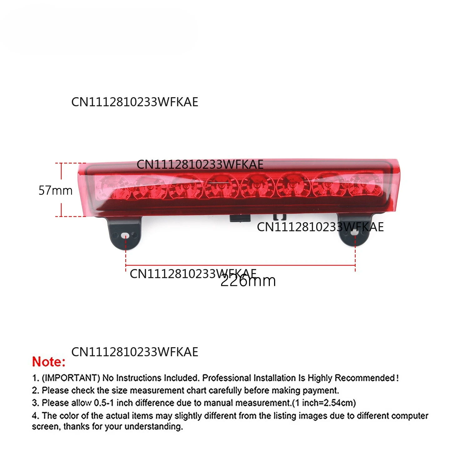 LED Third Brake Light for GMC Yukon / XL 2000-2006 12V High Position Brake Light for Chevrolet Tahoe Suburban 15170955