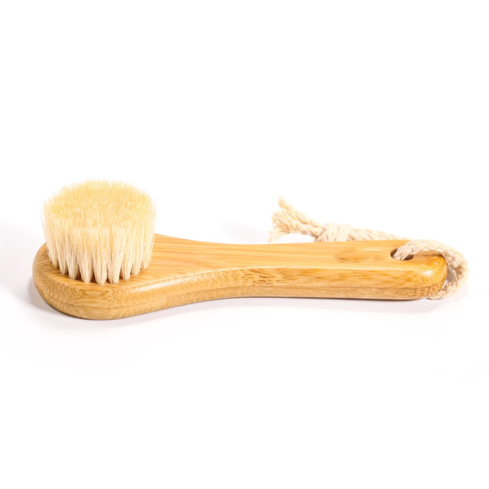 

2Pcs Facial Cleansing Brush Bamboo Handle Horsehair Scrubber Men Women Laundry Cleaning Tool Deep Clean Exfoliator Skin Care