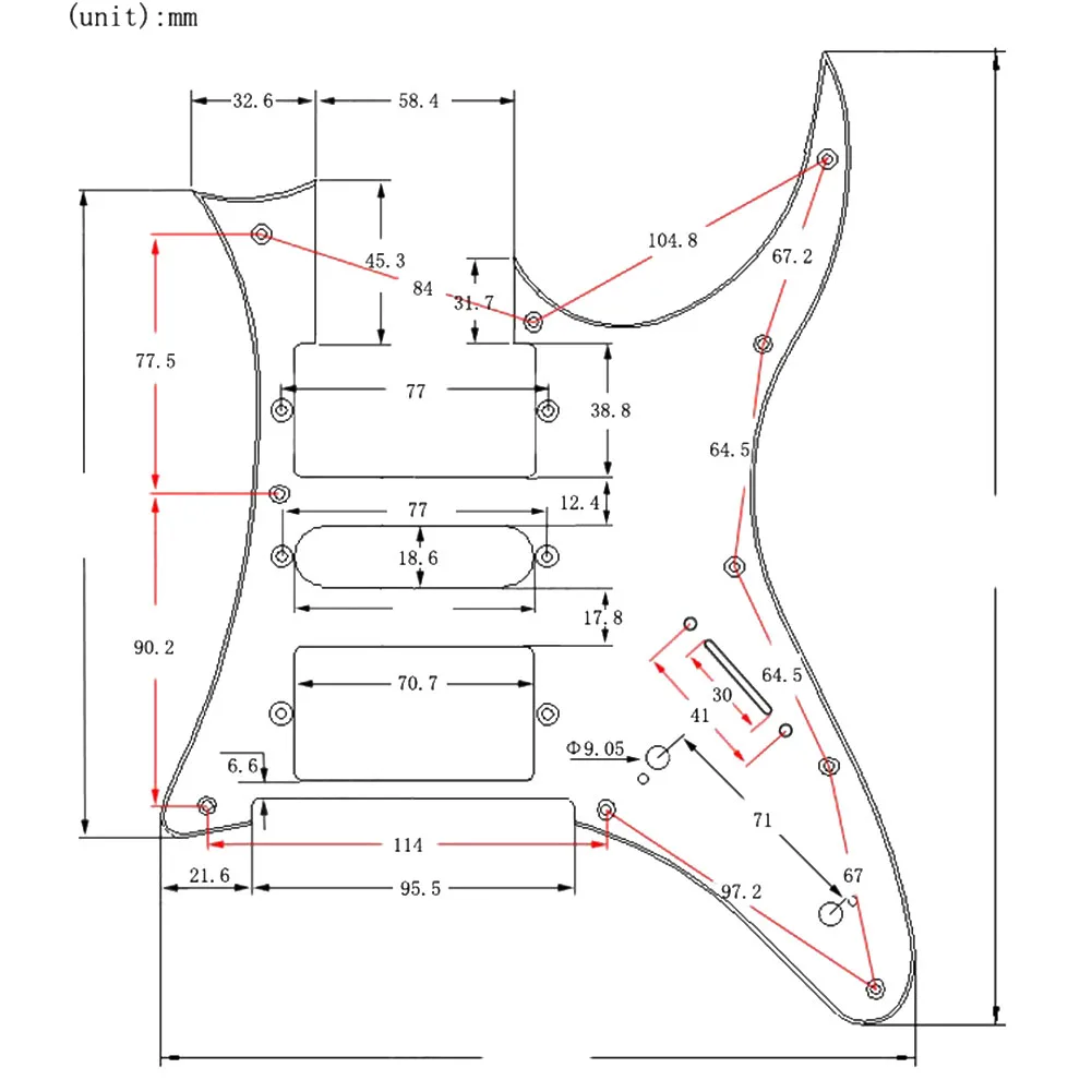 

Пикап для электрогитары HSH Pickguard от царапин 300*230*30 мм 7 в, электрическая гитара HSH, разноцветная Pickguard пикап, пластина