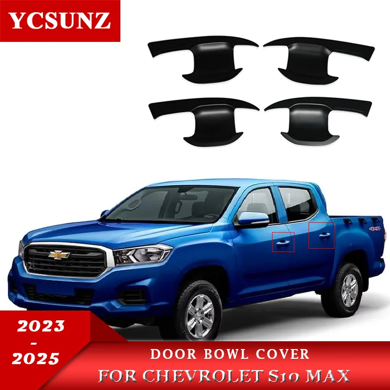 Accesorios de cubierta de cuenco de manija de puerta ABS para Chevrolet S10 Max 2023 2024 2025, piezas exteriores de coche, doble cabina
