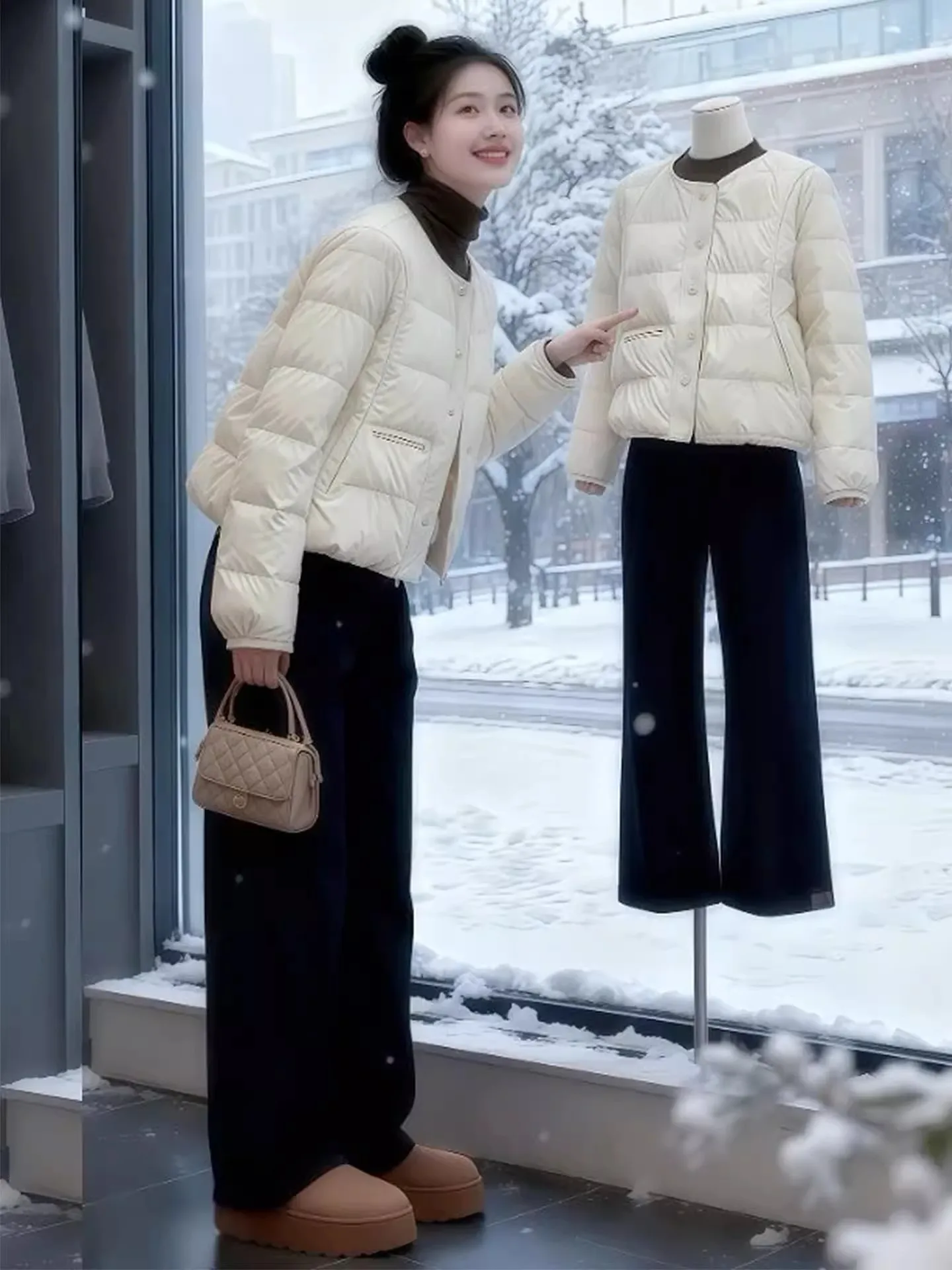 

Корейская модная круглая теплая хлопковая куртка больших размеров, женская осенне-зимняя элитная утягивающая верхняя одежда больших размеров