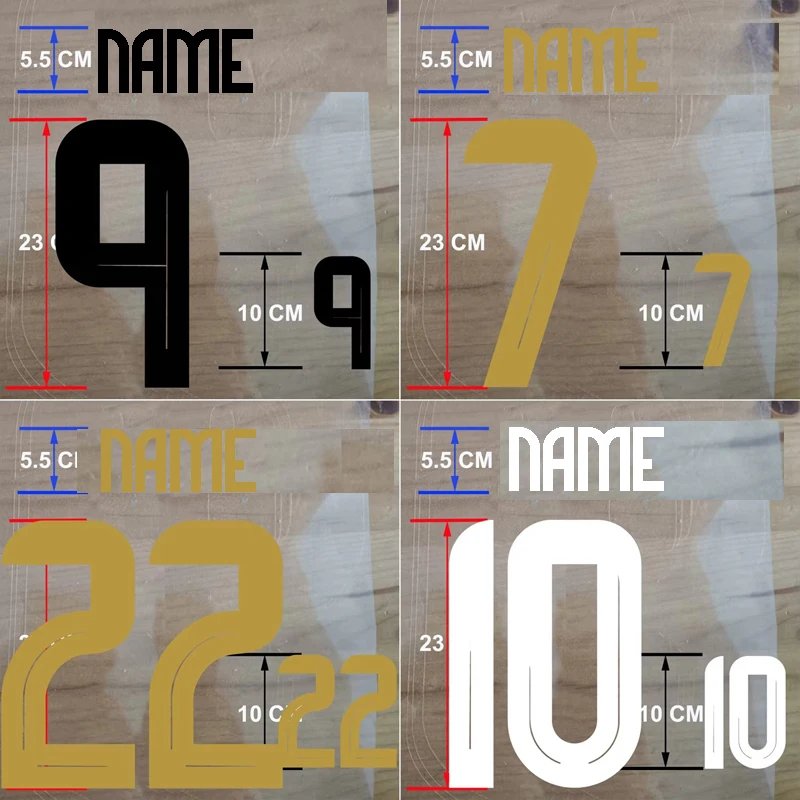 2023-2024 Football Team Home And Away Digital Patches Iron-On Solid Color Customized Player Name Soccer Athlete Namesets Men