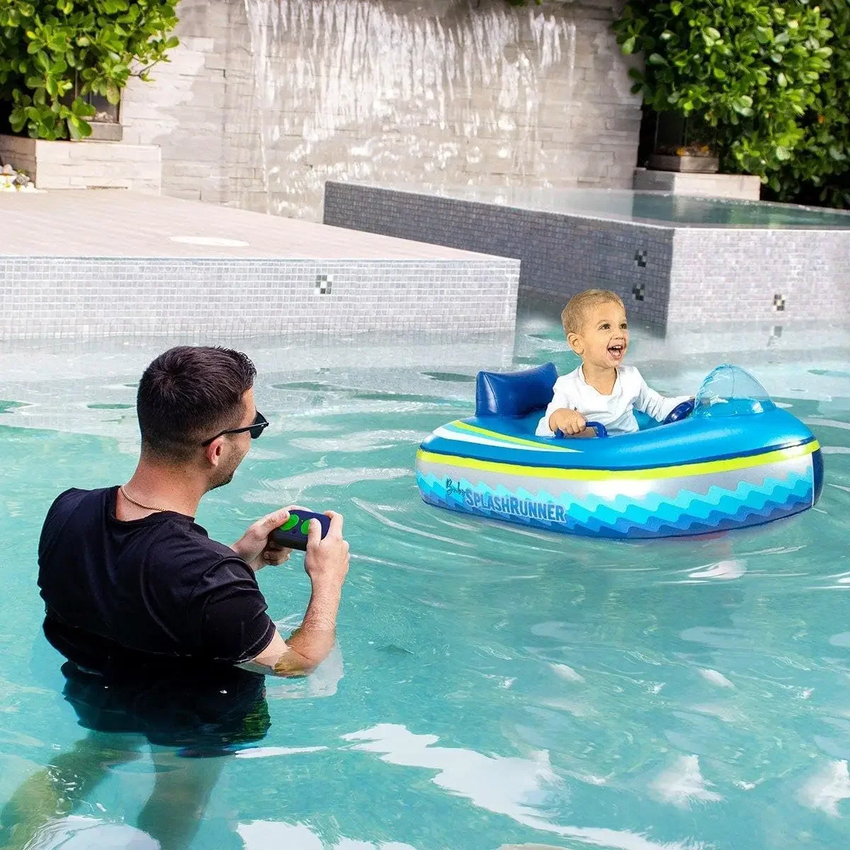 USA Stock Motorized Baby Pool Float with Remote | Safe Toddler Inflatable Boat | Ages 1-4 | Propeller Guard & 60-Day Warranty