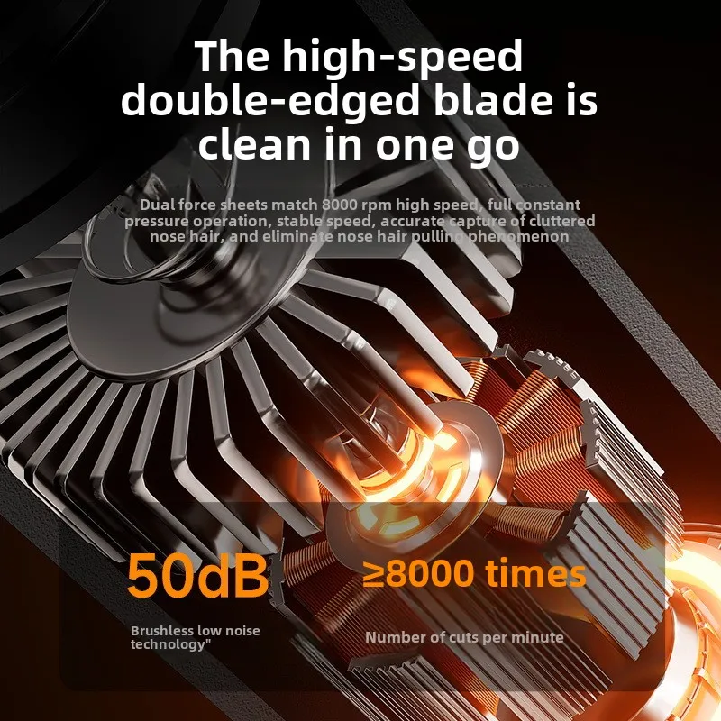 ماكينة قص شعر الأنف الكهربائية سريعة الشحن للرجال - ماكينة تشذيب غير مؤلمة قابلة لإعادة الشحن مع فرشاة تنظيف - العناية بالأذن والأنف #5