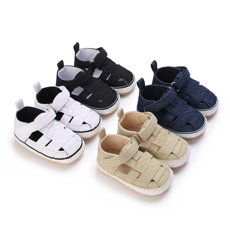 Baywell-Sandales d'été pour bébés garçons, chaussures pour bébés garçons, semelle souple en caoutchouc, coordonnantes, pour premiers pas, CPull