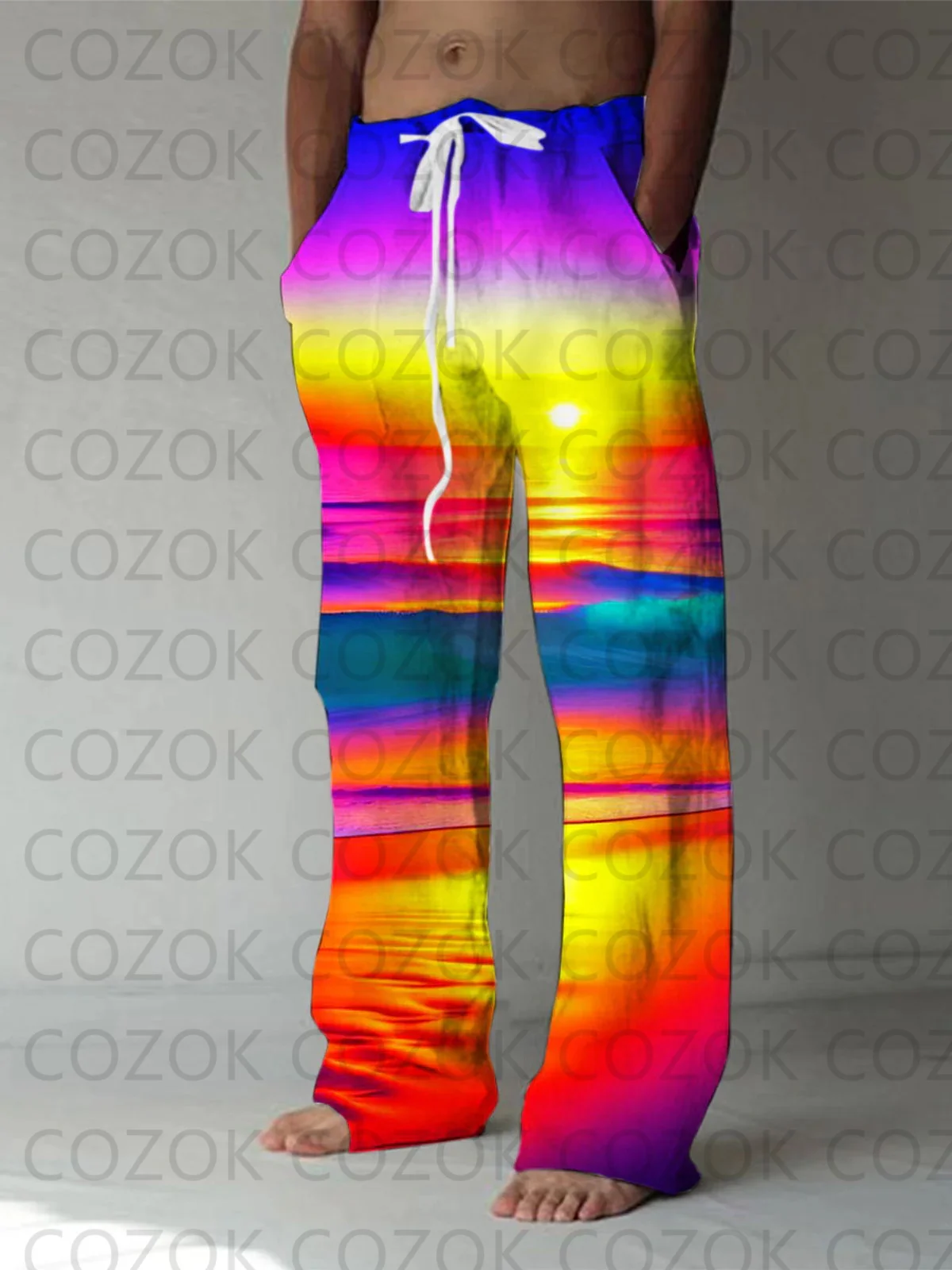 Scenery Pattern Digital Printing Pants for Men and Women, Fashion Casual Pants for Men and Women