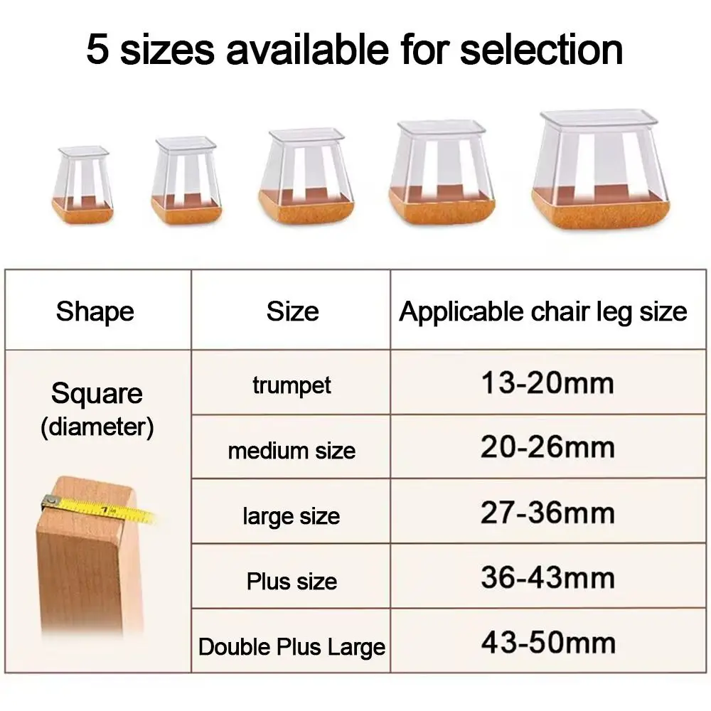 Nowe silikonowe pokrowce filcowe na nogi od krzeseł Zagęszczony pokrowiec na nogi stołu antypoślizgowy pokrowiec na nogi mebli