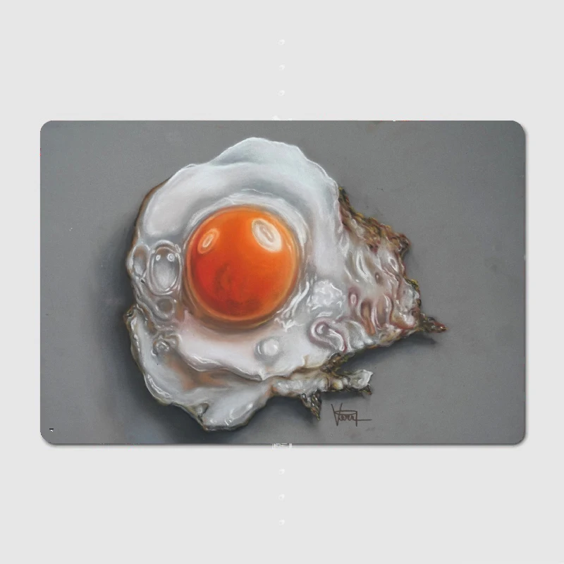 Fried Egg Metal Sign Poster Designing Wall Cinema Garage Tin Sign Posters