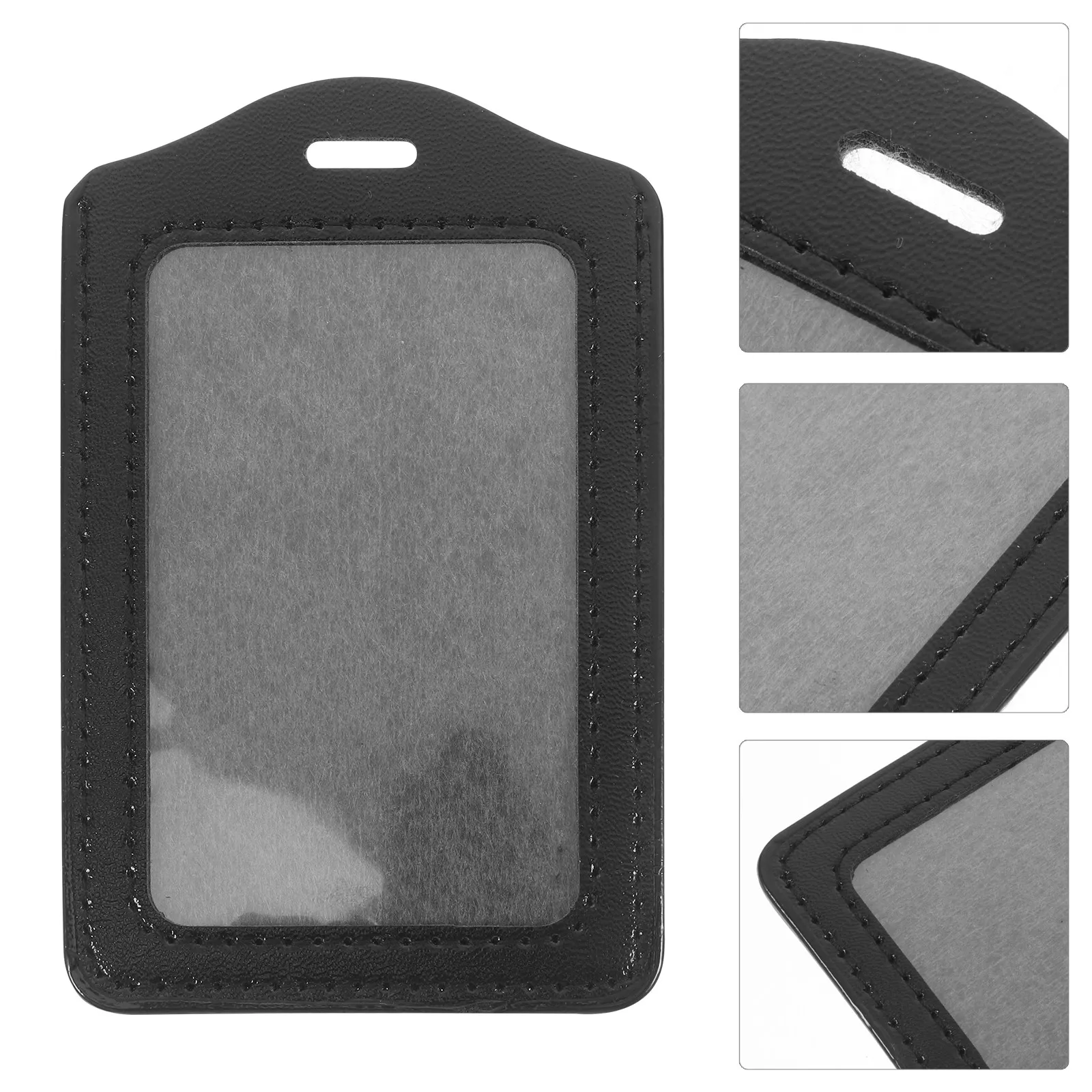 

10 шт. вертикальных держателей для бейджей из ПУ, прозрачные защитные чехлы для карт, многоразовые обложки для карт для офиса, школы, работы