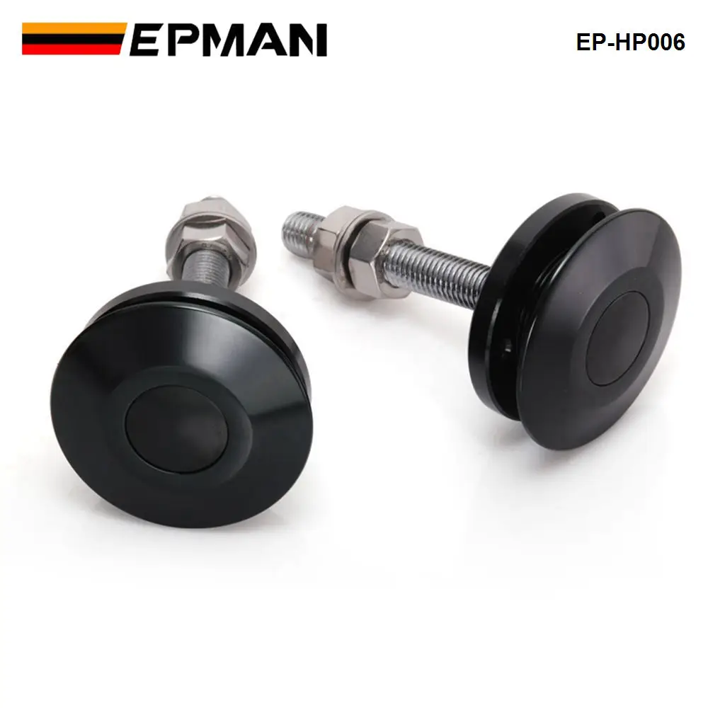 EPMAN Universal Push Button Billet Hood Pins Lock Clip Kit Car Quick Latch EP-HP006