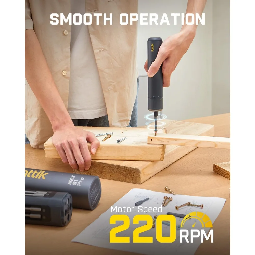 

HOME - S1 Pro 3.7V Electric Screwdriver, Power Screwdriver, 16 S2 Steel Bits, 3 Torque Settings, Max 6 N.m, 2000mAh