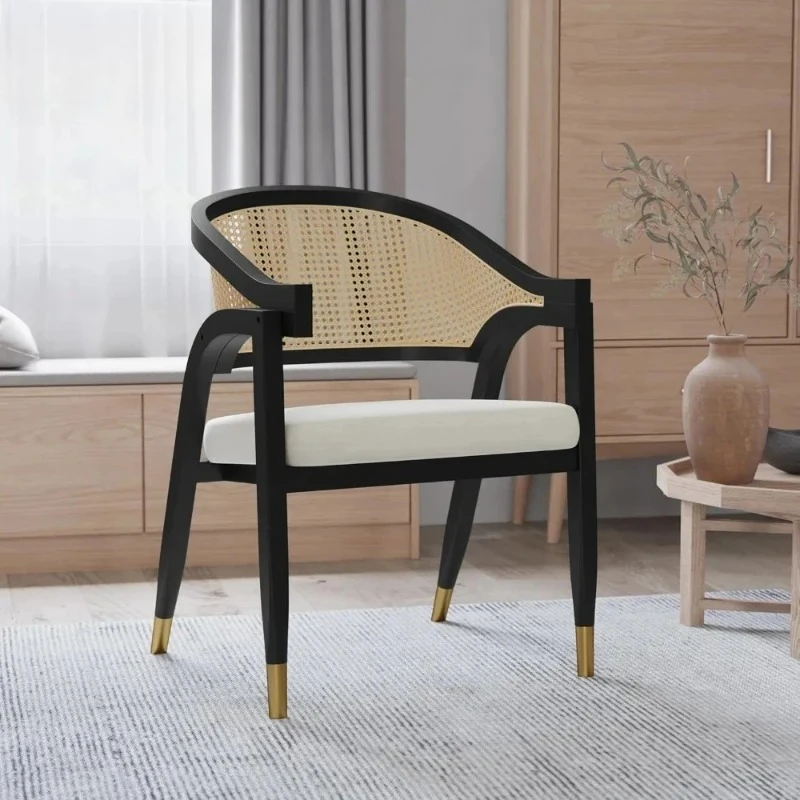 Cane Rattan Dining and Accent Chair Solid Wood Frame Versatile Seating Krzesla Do Jadalni Chairs Dining Room Furniture
