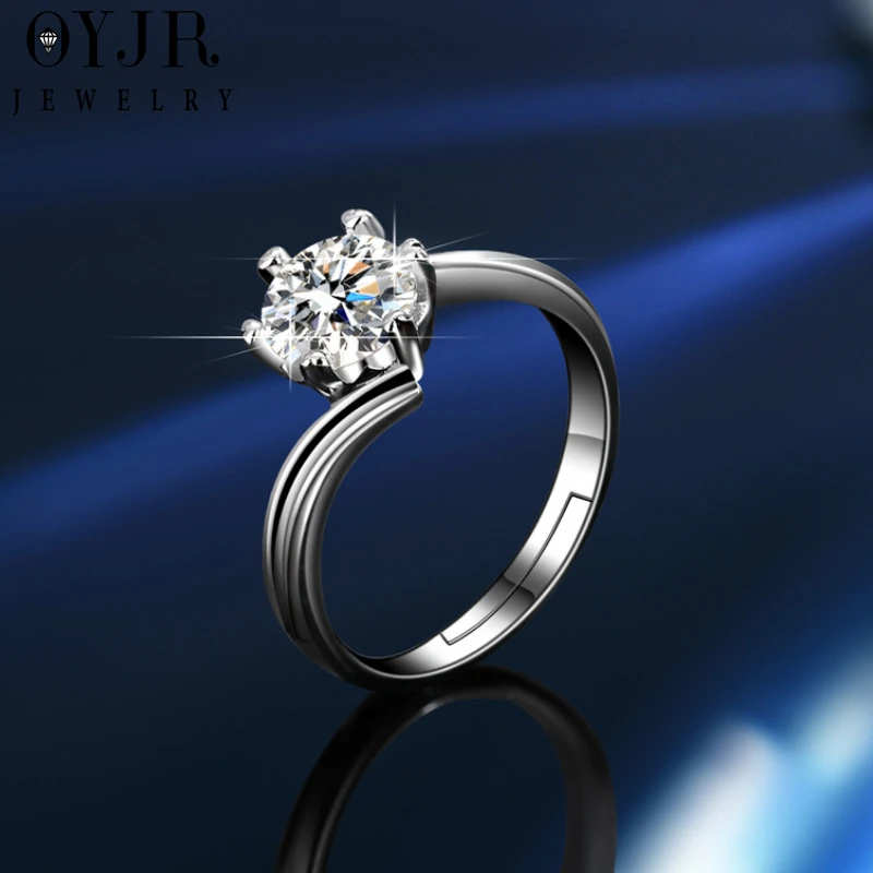 

OYJR Wedding Bands Silver Plated Rings for Her Adjustable Size