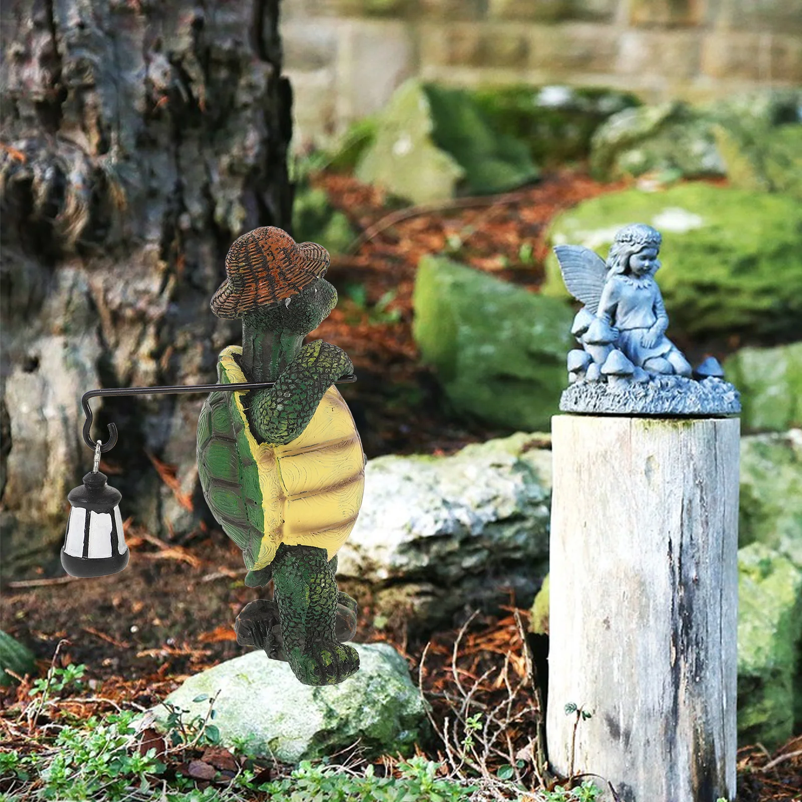 

Cute Resin Turtle Decor Tortoise Statue Lawn Pond Accessories Outdoor Ornaments Practical Decorative Durable Resin