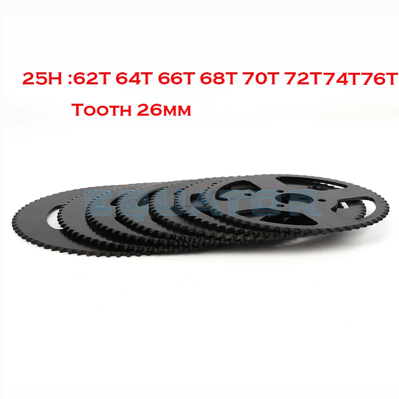 

25H 62T 64T 66T 68T 70T 72T Tooth 26mm 2 Stroke Mini ATV Rear Chain Sprocket For 47cc 49cc Pocket Bike Quad 4 Wheeler Scooter