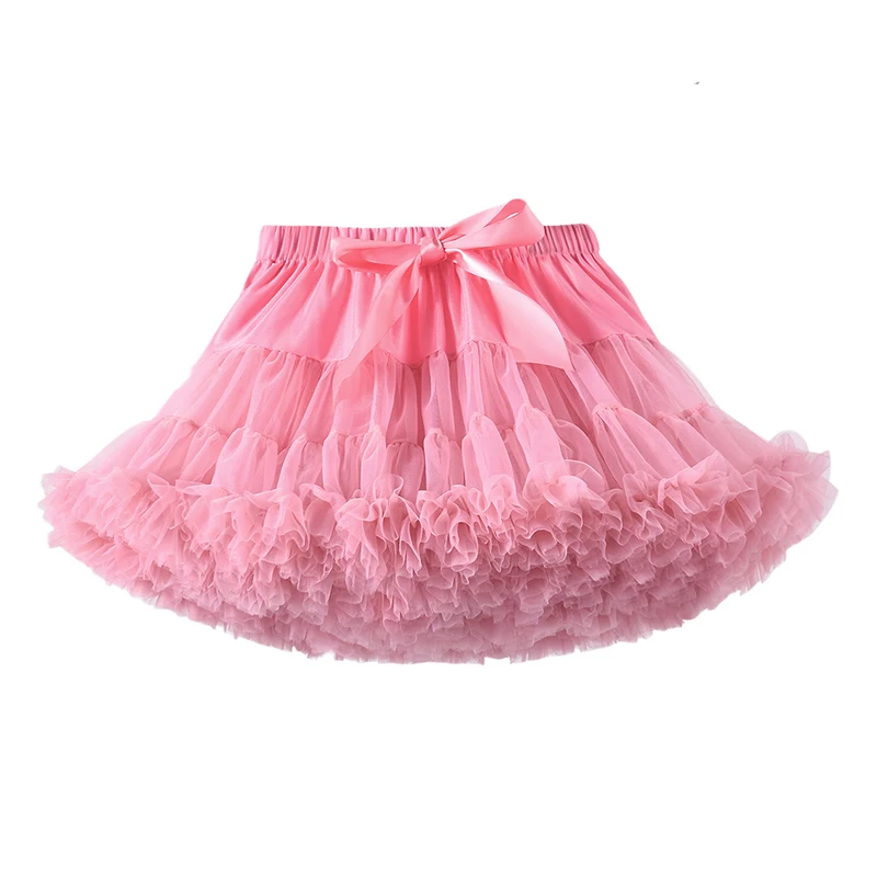 DE PEACH Baby Kids Puffy Tutu Skirts For Girls Lace Tulle Pettiskirt Skirt Children Princess Ballet Dance Party Fluffy Skirt